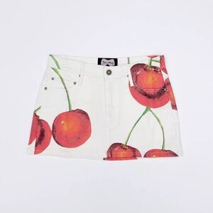 Urban Outfitters White Cherry Mini Skirt